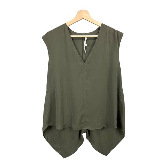 RACHEL Rachel Roy Olive Hunter Green Sleeveless Blouse S Small - Picture 1 of 6